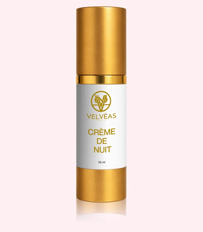 Crème de Nuit Régénérante Velvéas Paris 50ml - Flacon pompe doré soin visage nuit
